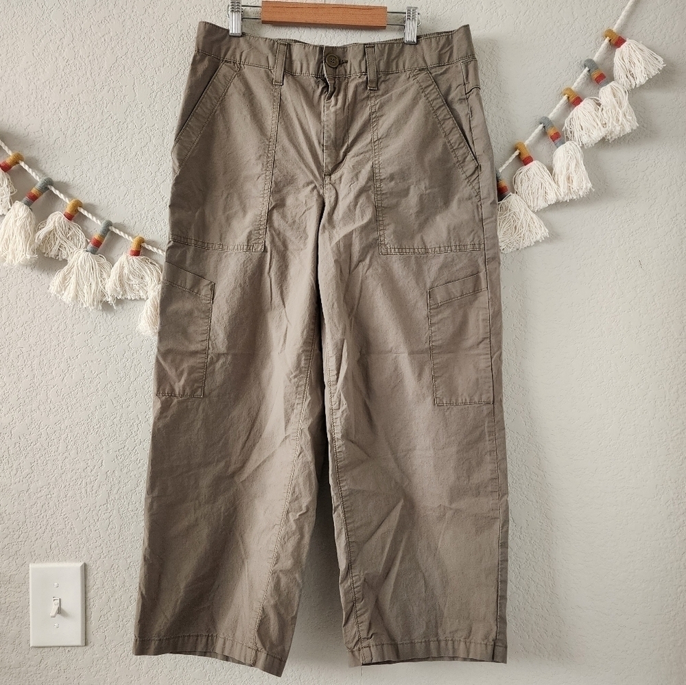 Agolde Diara Utility Cargo Wide Leg Pants Green Casual Chic Minimalist Grunge 28